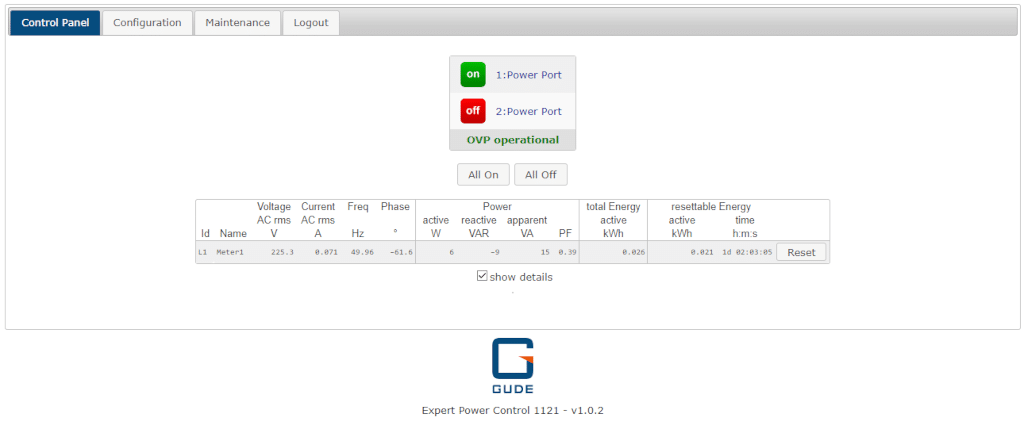 Control Panel