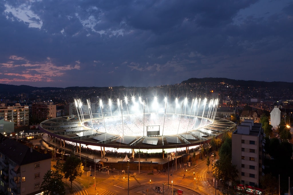 Letzigrund Stadium at night